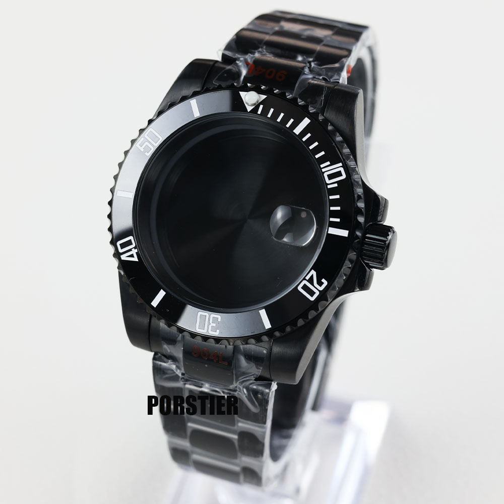 Reel Case - 40mm Black pvd watch case sapphire